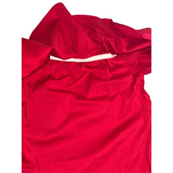 Off-Shoulder Red Dress With Tie Sleeves By Socialite Size S - Picture 6 of 6